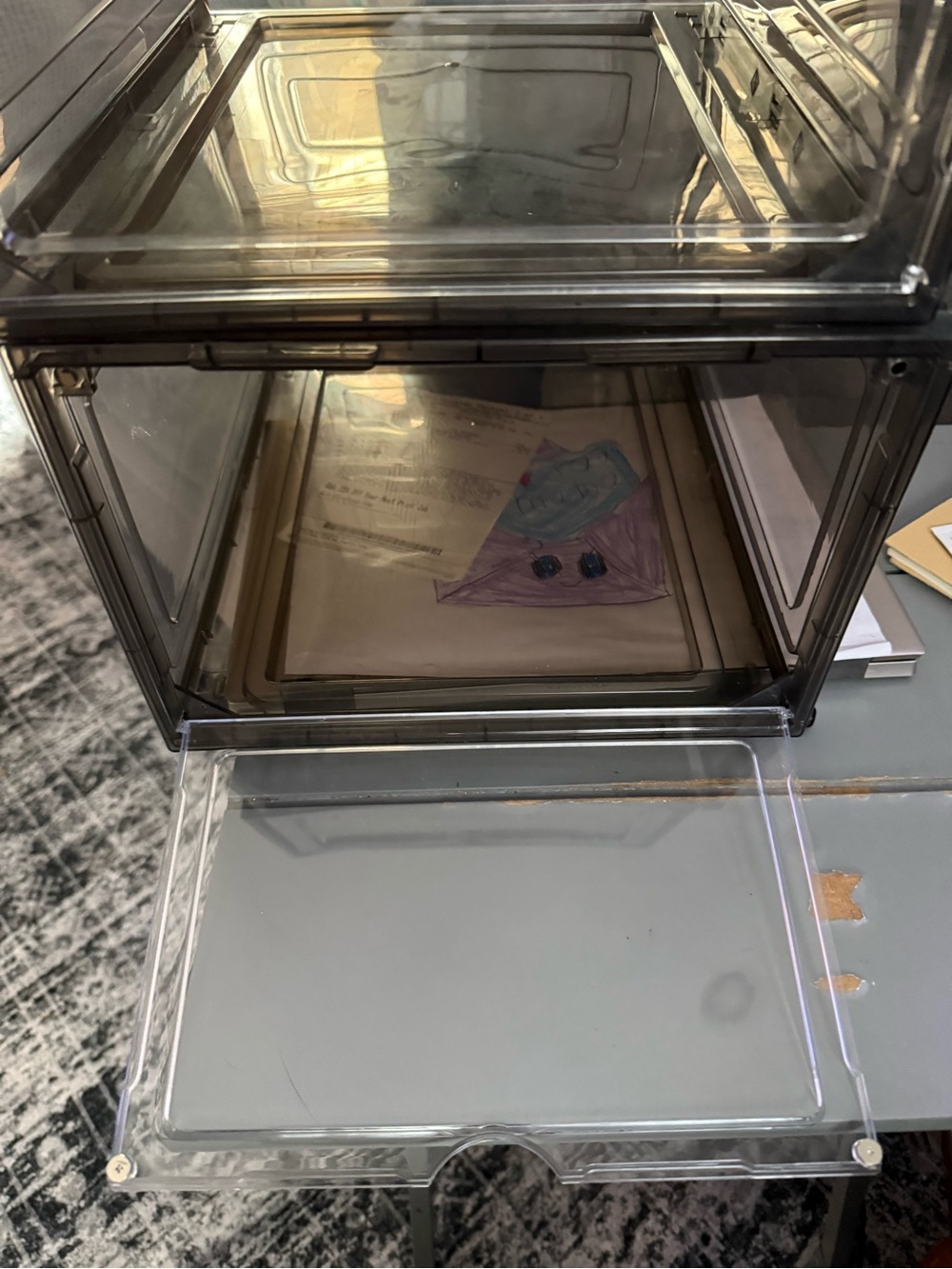 Clear Stackable Acrylic Storage Cube - Smoke Tint